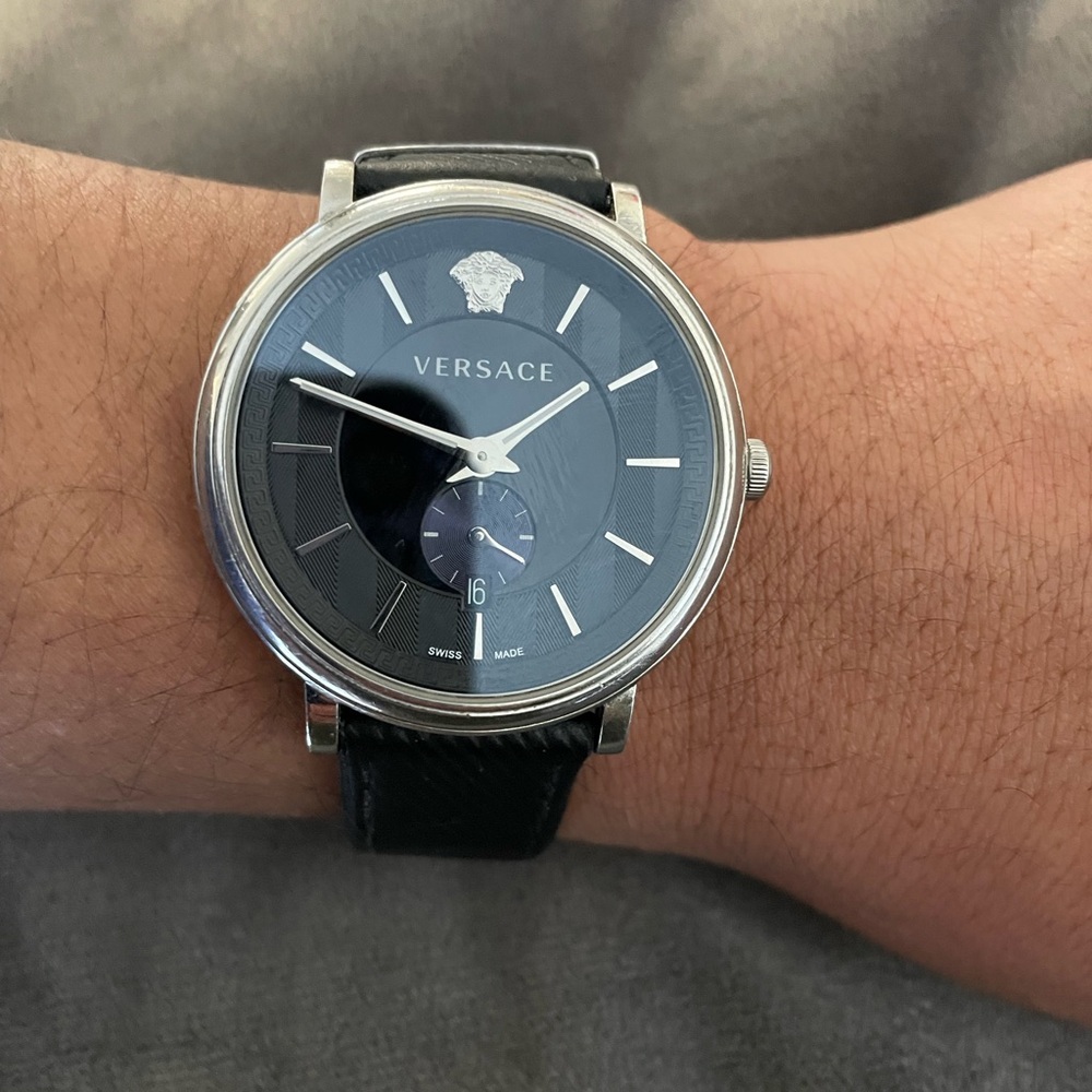 Versace Silver and Black Men's Watch